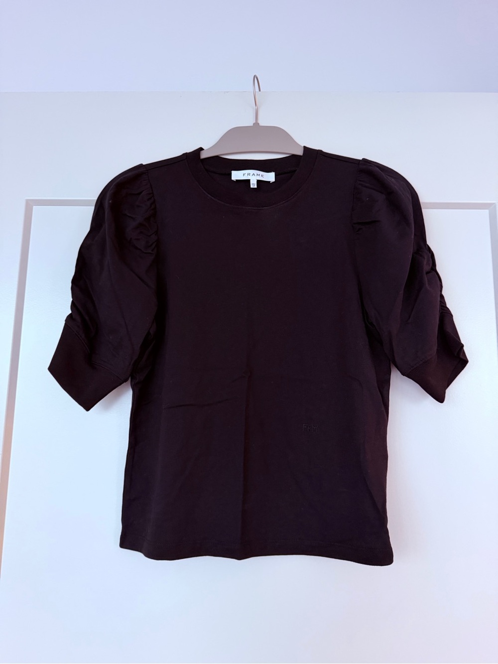Frame Denim Black Puff Sleeve Tee